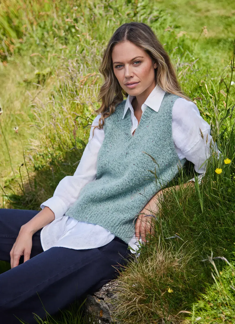 Fisherman Alpaca V-Neck Slipover